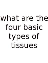 What Are The Four Basic Types Of Tissues